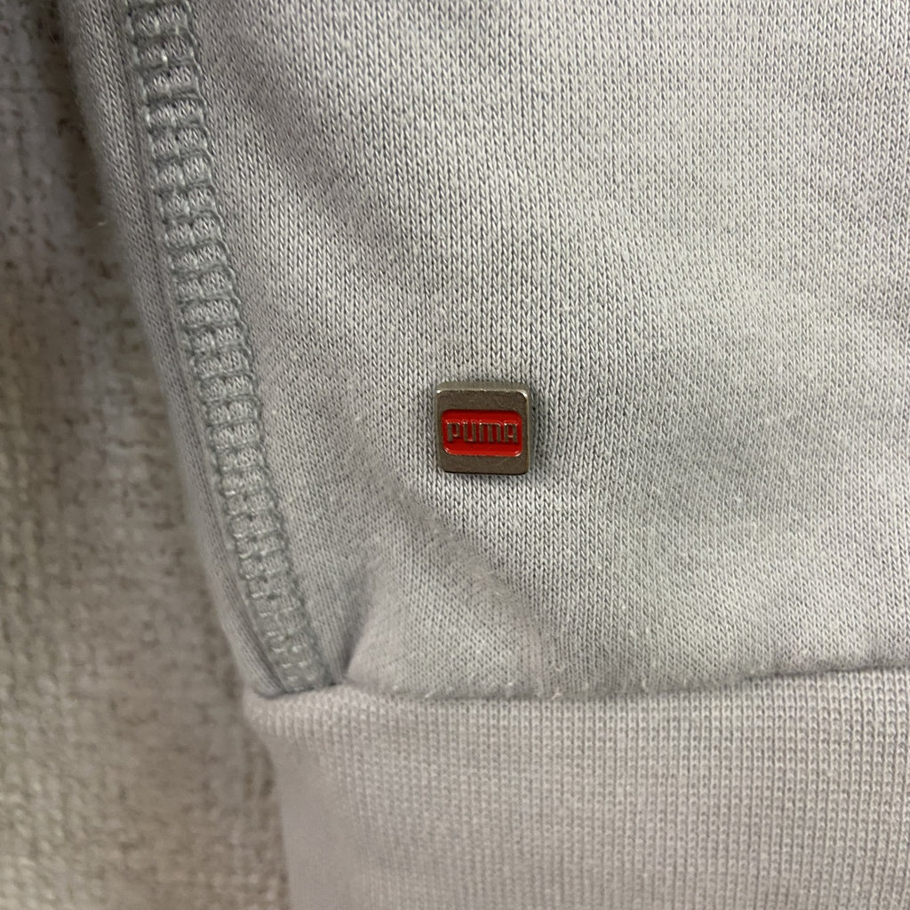 PUMA　プーマ　トラックジャケット/ジャージ　デカロゴ　裏ボア　灰色　グレー　Sサイズ　古着