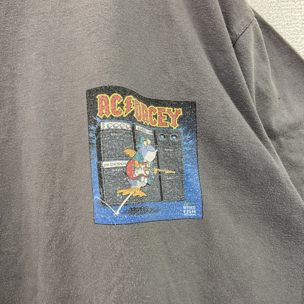 Weird Fish　半袖プリントTシャツ　パロディT　AC DACEY　灰色　グレー　XLサイズ　古着