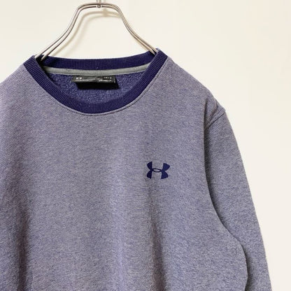 古着 used　UNDERARMOUR　アンダーアーマー　長袖ワンポイントロゴリンガースウェット　トレーナー　ネイビー　Lサイズ