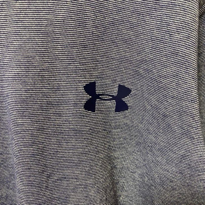 古着 used　UNDERARMOUR　アンダーアーマー　長袖ワンポイントロゴリンガースウェット　トレーナー　ネイビー　Lサイズ