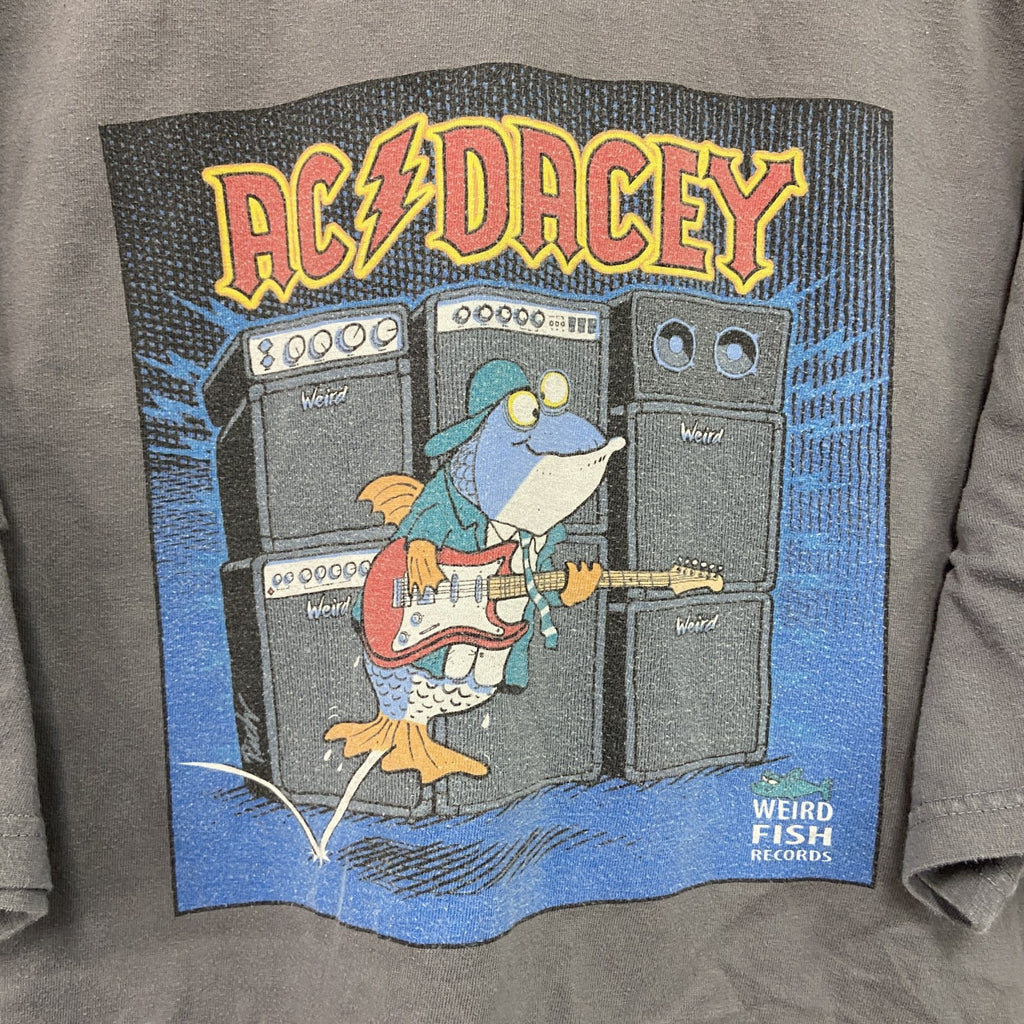 Weird Fish　半袖プリントTシャツ　パロディT　AC DACEY　灰色　グレー　XLサイズ　古着