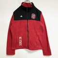 Adidas アディダス　長袖フルジップフリースジャケット　赤　レッド　ロゴ刺繍　NC STATE　Mサイズ　古着