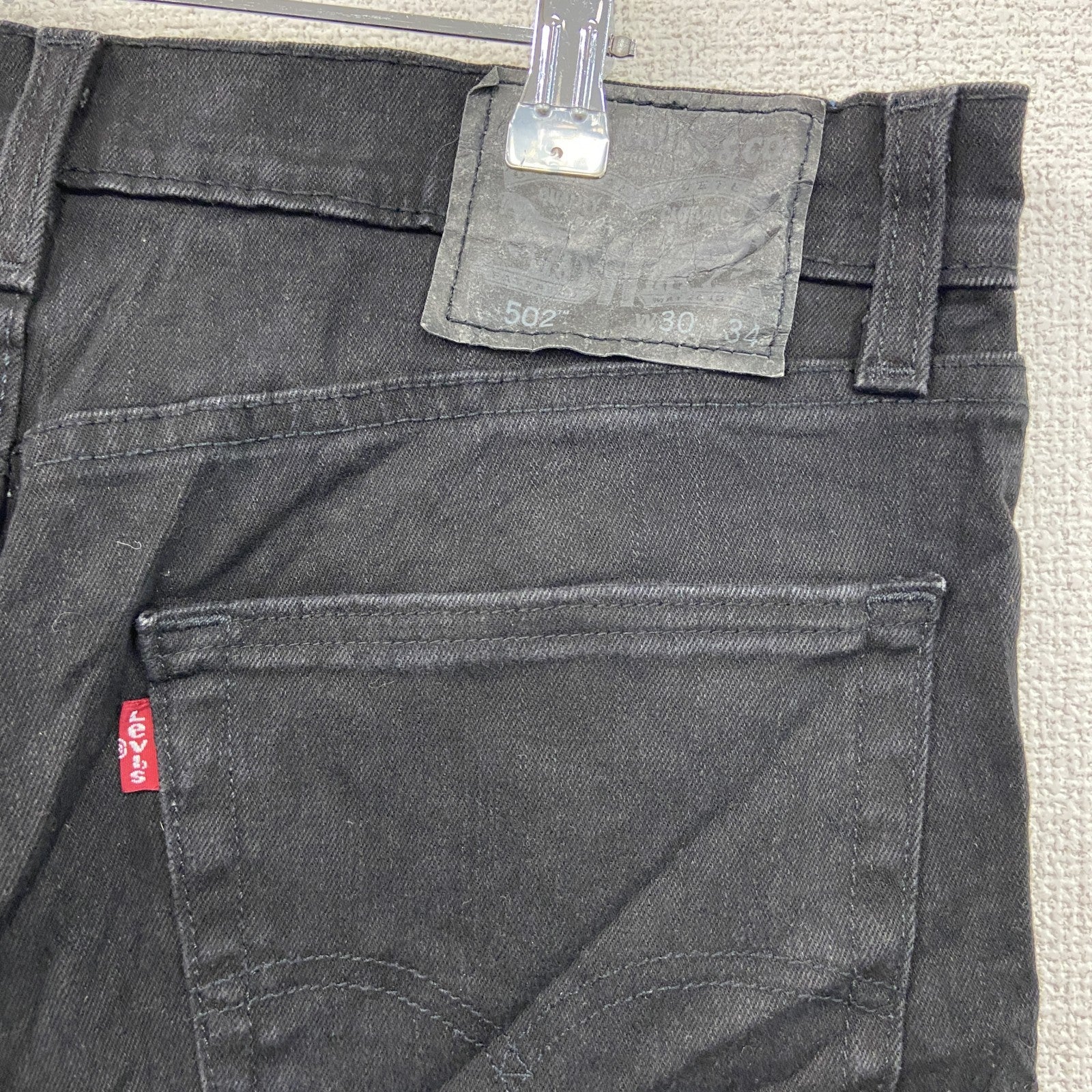 Levi’s　リーバイス　502　ブラックデニムパンツ/ジーンズ　ジップフライ　黒　ブラック　W30サイズ　古着
