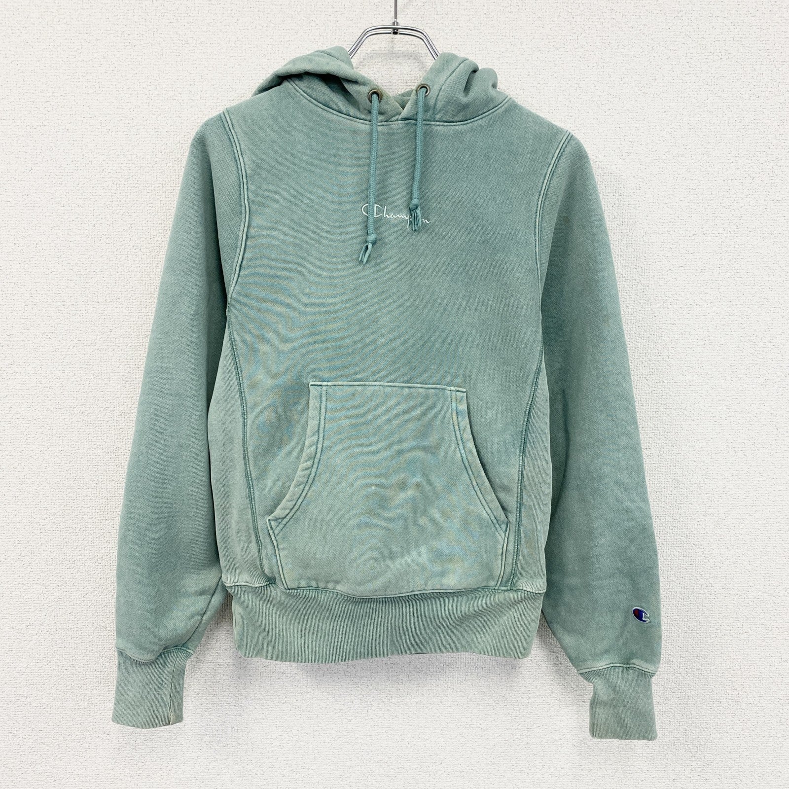Champion　チャンピオン　リバースウィーブ　スウェットパーカー/フーディー　緑　グリーン　Sサイズ　古着