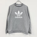 adidas　アディダス　スウェット/トレーナー　ラグランスリーブ　トレフォイルロゴ　デカロゴ　グレー　灰色　Oサイズ　古着