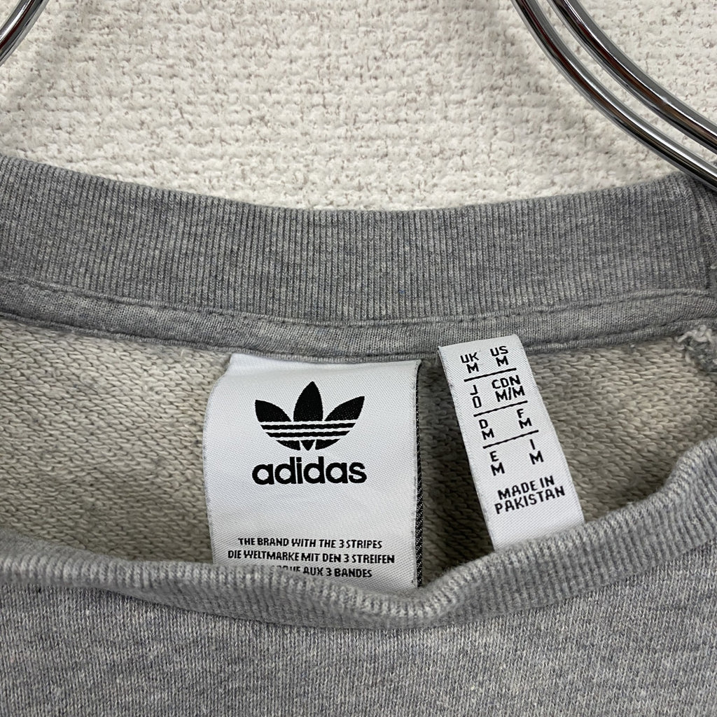 adidas　アディダス　スウェット/トレーナー　ラグランスリーブ　トレフォイルロゴ　デカロゴ　グレー　灰色　Oサイズ　古着