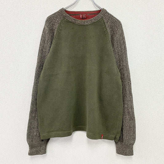 Levi's　リーバイス　コットンニットセーター　カーキ　Lサイズ