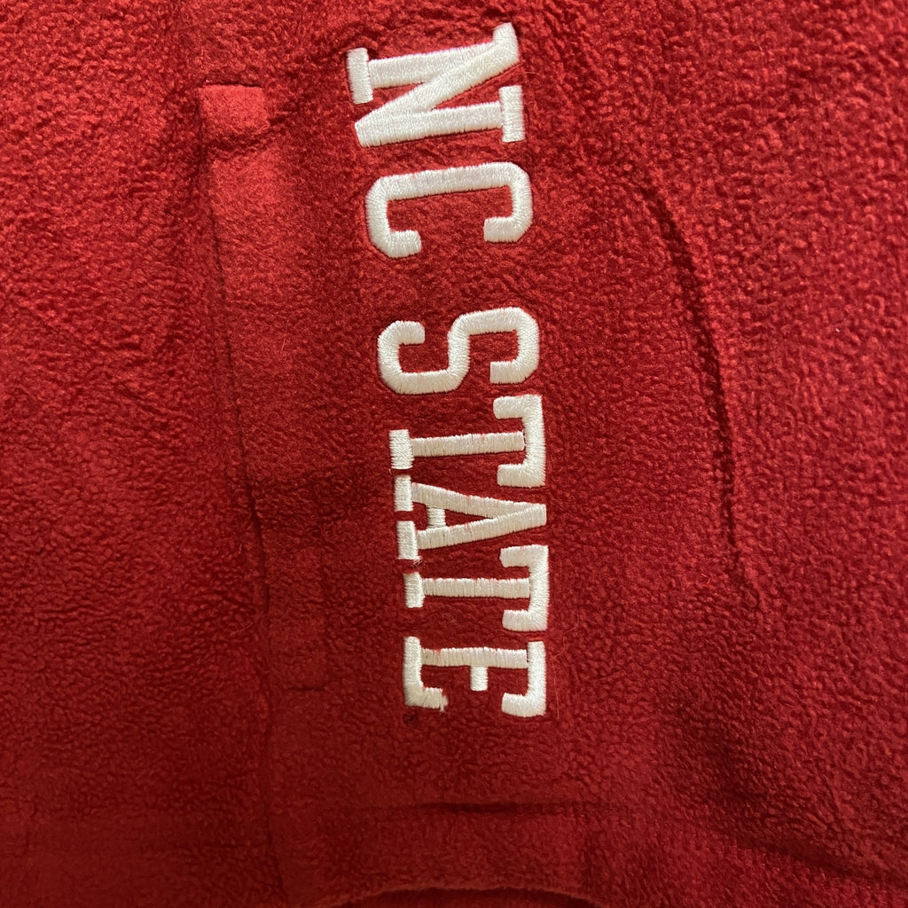 Adidas アディダス　長袖フルジップフリースジャケット　赤　レッド　ロゴ刺繍　NC STATE　Mサイズ　古着