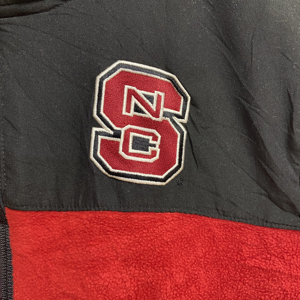 Adidas アディダス　長袖フルジップフリースジャケット　赤　レッド　ロゴ刺繍　NC STATE　Mサイズ　古着