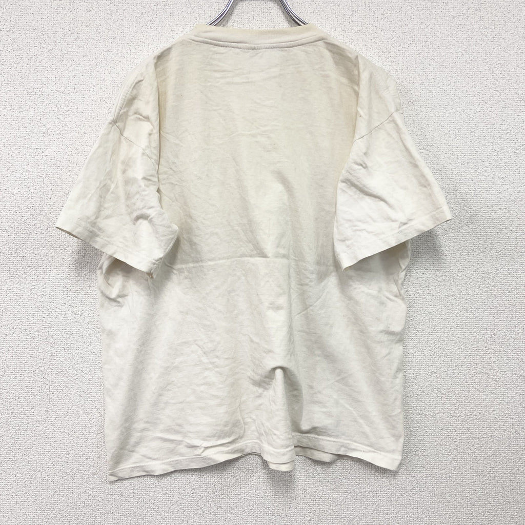 90s～　Cosmos Blue　半袖プリントTシャツ　アレックスクリビ―レ　白　ホワイト　XLサイズ　　ヴィンテージ　古着