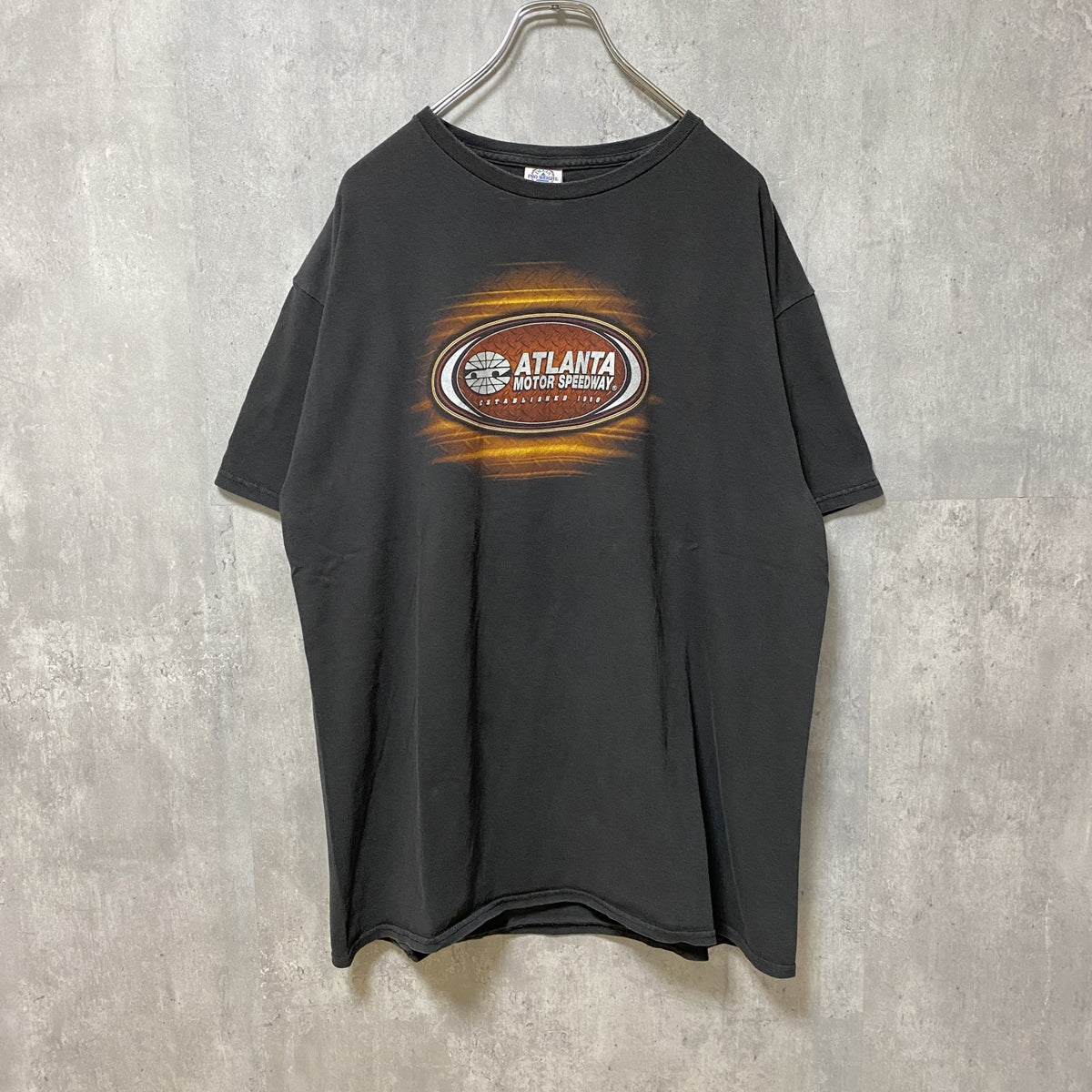 ATLANTA MOTOR SPEEDWAY　半袖バックプリントTシャツ　黒　ブラック　レーシングカー　XLサイズ　古着