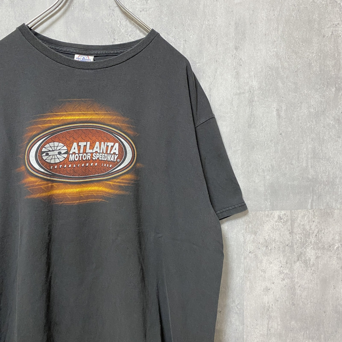 ATLANTA MOTOR SPEEDWAY　半袖バックプリントTシャツ　黒　ブラック　レーシングカー　XLサイズ　古着
