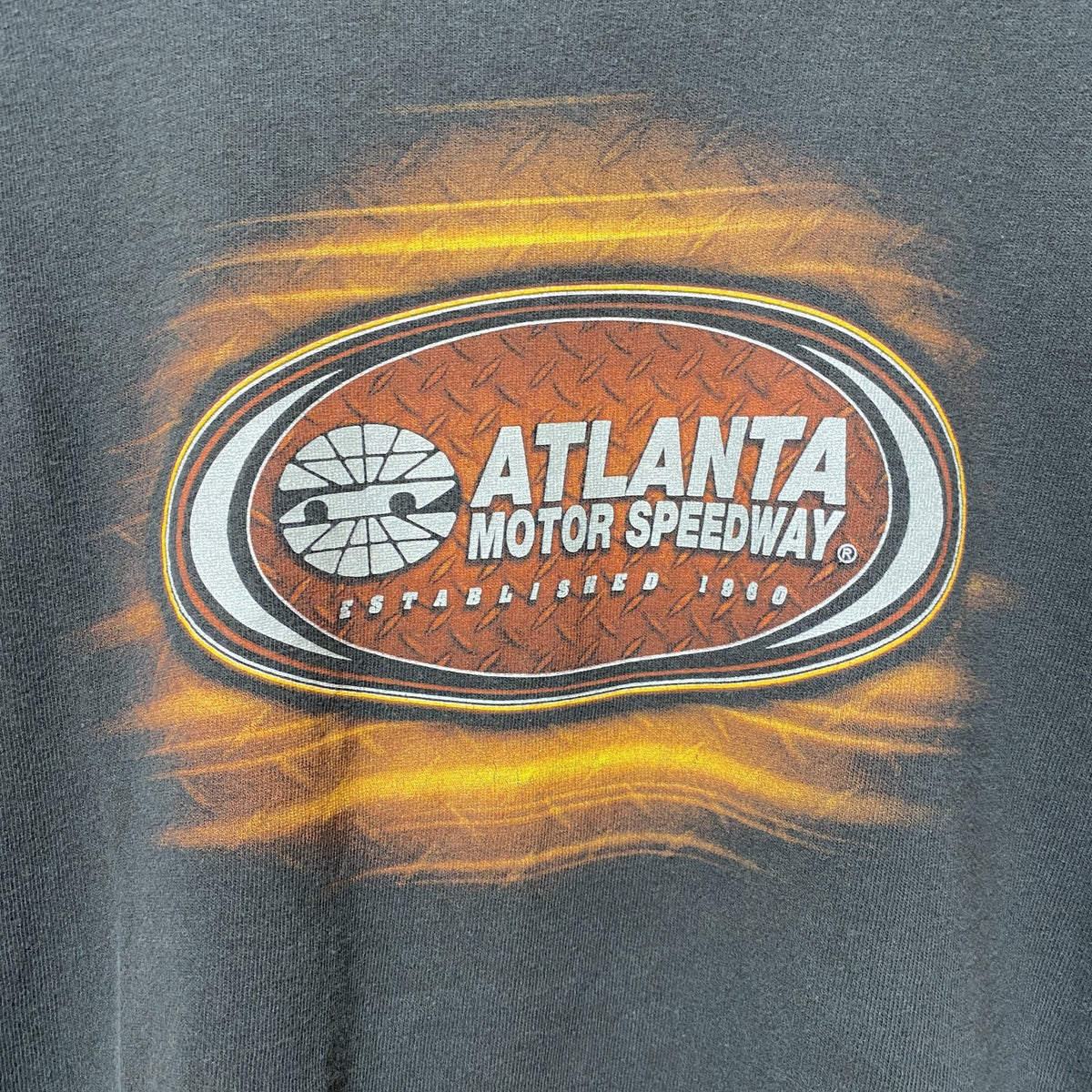 ATLANTA MOTOR SPEEDWAY　半袖バックプリントTシャツ　黒　ブラック　レーシングカー　XLサイズ　古着