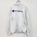 champion　チャンピオン　スウェットパーカー/フーディー　デカロゴ　刺繍ロゴ　ビッグシルエット　現行　白　ホワイト　Mサイズ　古着