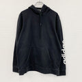 adidas　アディダス　スウェットパーカー/フーディー　デカロゴ　黒　ブラック　Oサイズ　古着