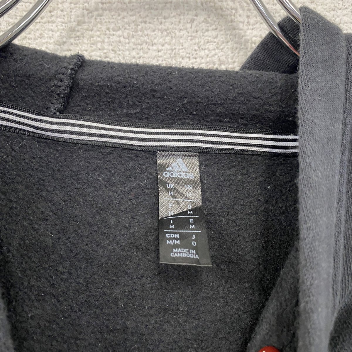 adidas　アディダス　スウェットパーカー/フーディー　デカロゴ　黒　ブラック　Oサイズ　古着