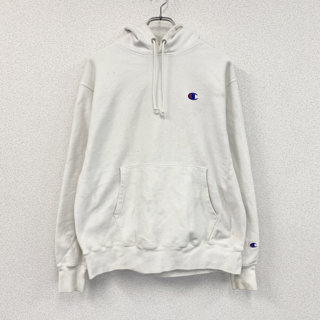 Champion　チャンピオン　リバースウィーブ　スウェットパーカー/フーディー　白　ホワイト　Lサイズ トレーナー スウェットトップス フード付き 古着