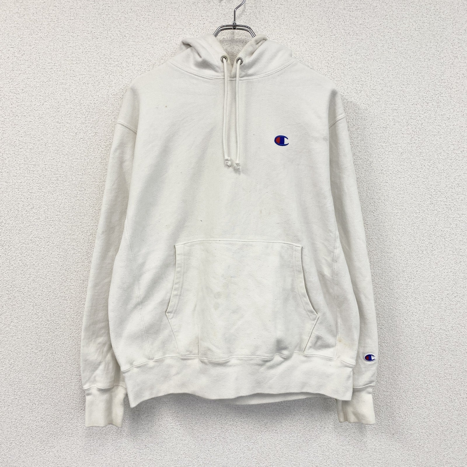 Champion　チャンピオン　リバースウィーブ　スウェットパーカー/フーディー　白　ホワイト　Lサイズ トレーナー スウェットトップス フード付き 古着