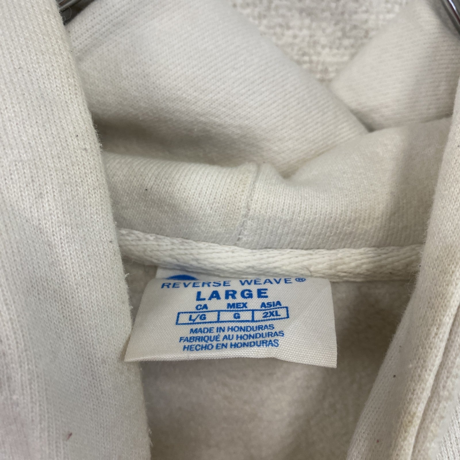 Champion　チャンピオン　リバースウィーブ　スウェットパーカー/フーディー　白　ホワイト　Lサイズ トレーナー スウェットトップス フード付き 古着