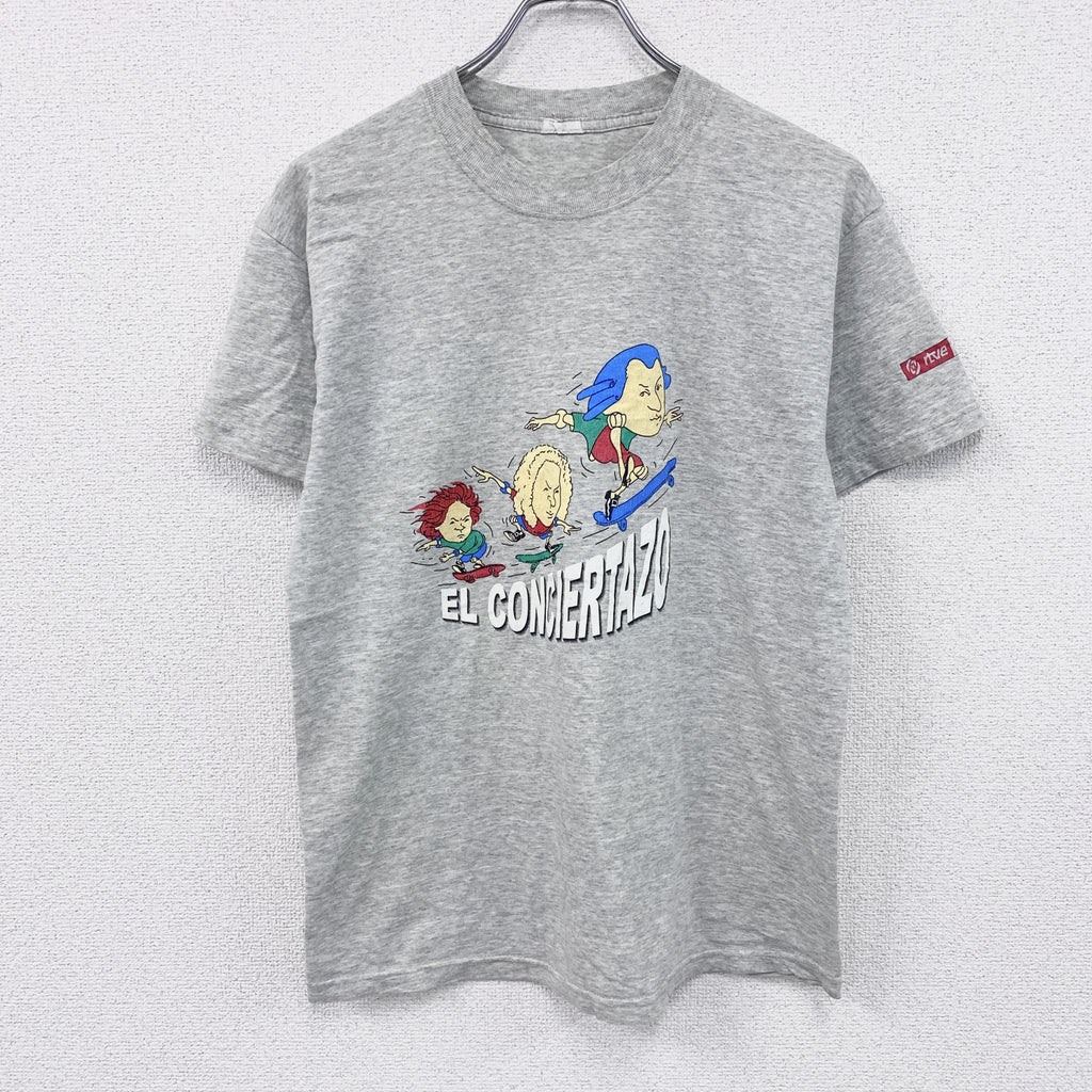～00s　EL CONCIERTAZO　半袖プリントTシャツ　バッハ　モーツァルト　霜降りグレー　Mサイズ　古着