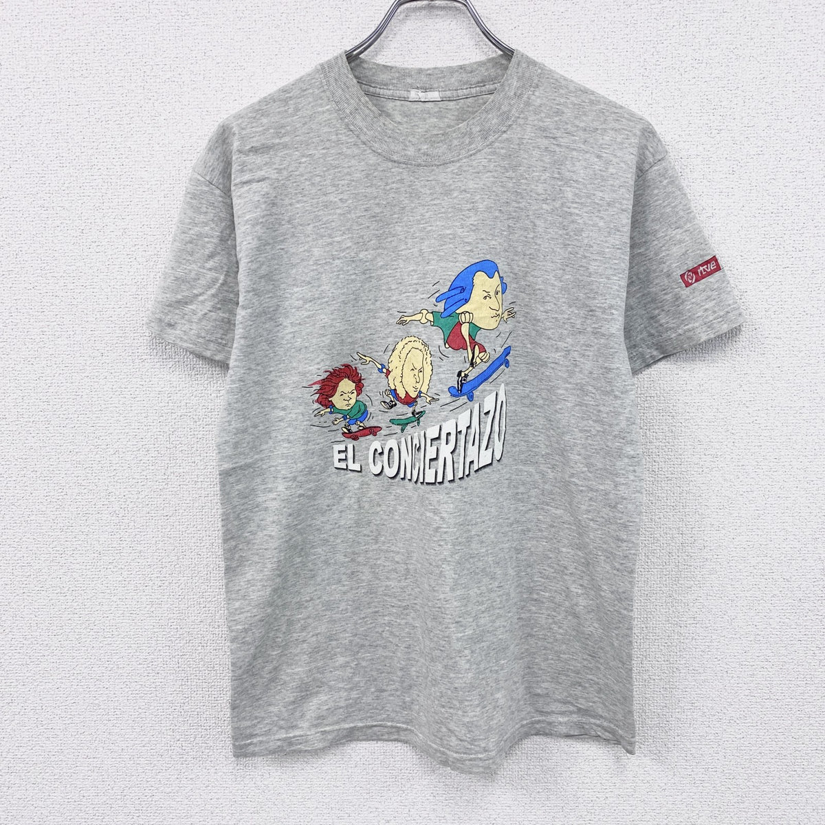 ～00s　EL CONCIERTAZO　半袖プリントTシャツ　バッハ　モーツァルト　霜降りグレー　Mサイズ　古着