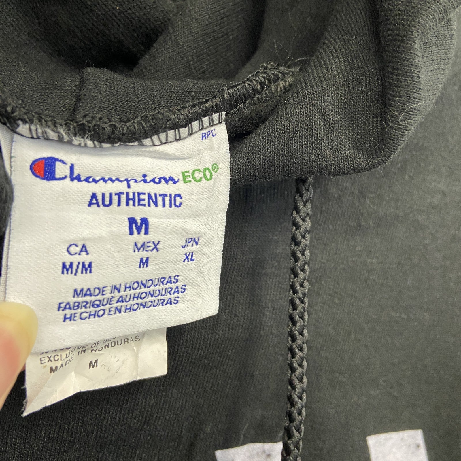 champion　チャンピオン　スウェットパーカー/フーディ　JAY WALK　刺繍ロゴ　現行　黒　ブラック　Mサイズ　古着
