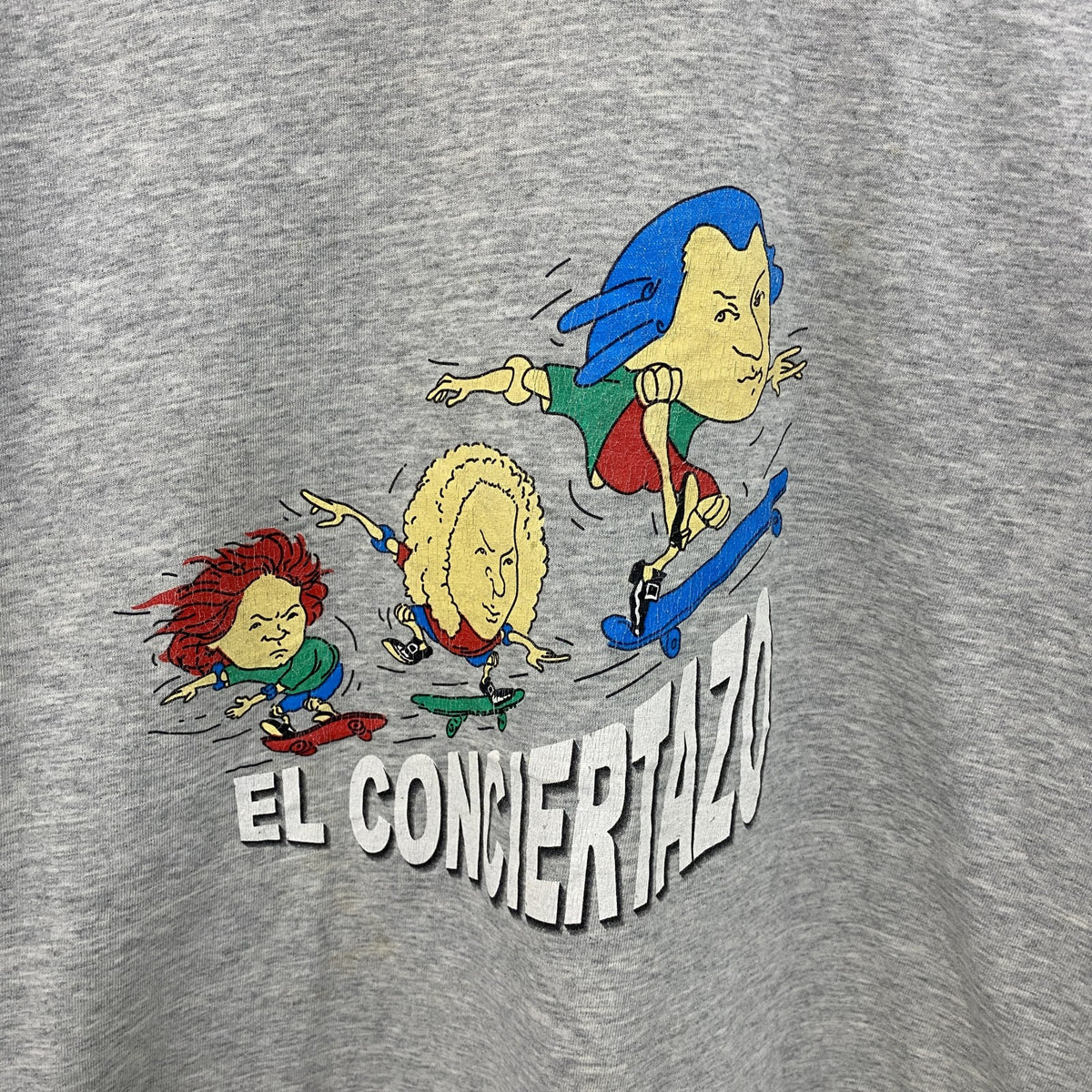 ～00s　EL CONCIERTAZO　半袖プリントTシャツ　バッハ　モーツァルト　霜降りグレー　Mサイズ　古着