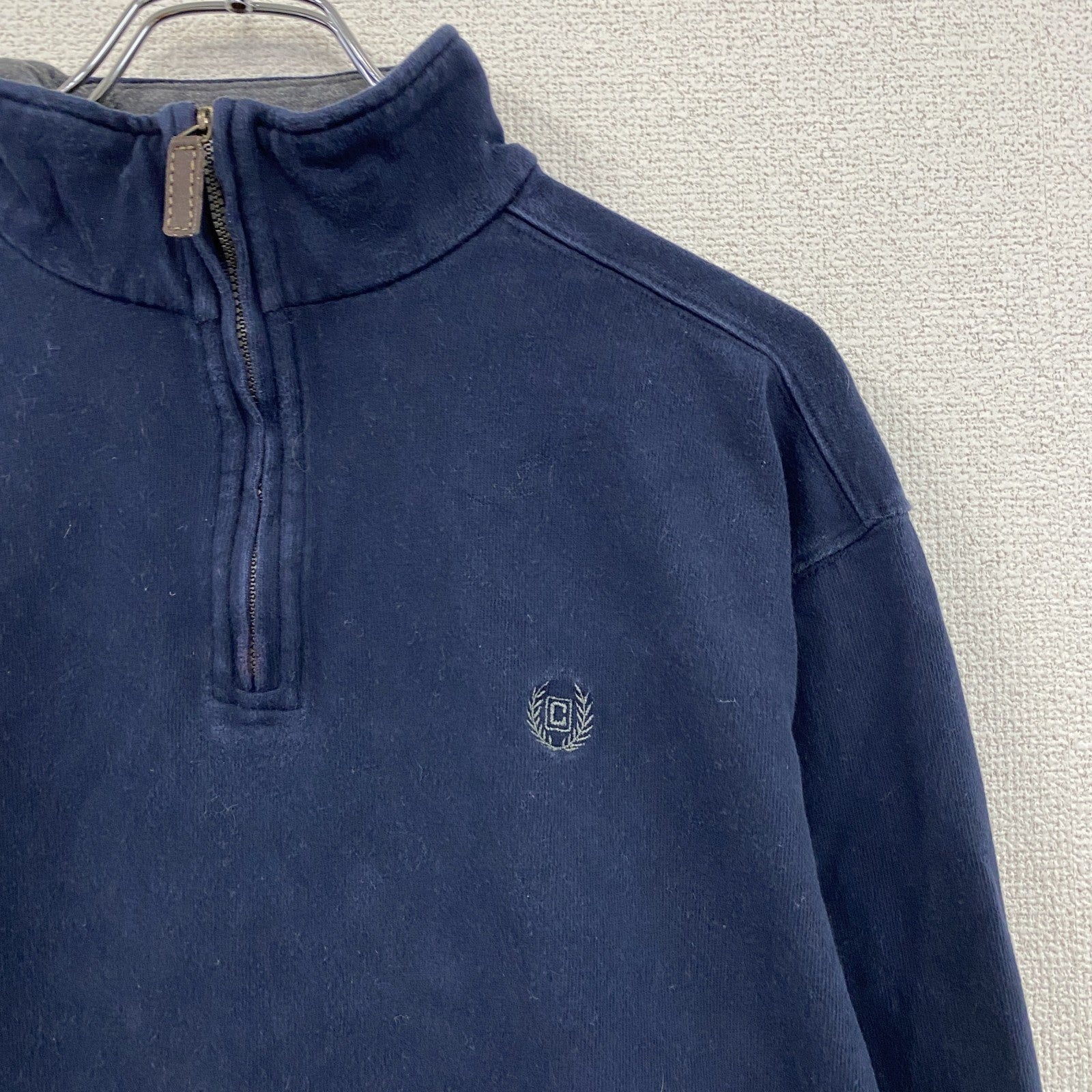 CHAPS　チャップス　ハーフジップスウェット/トレーナー　紺　ネイビー　Lサイズ スウェットトップス ユニセックス コットン 古着