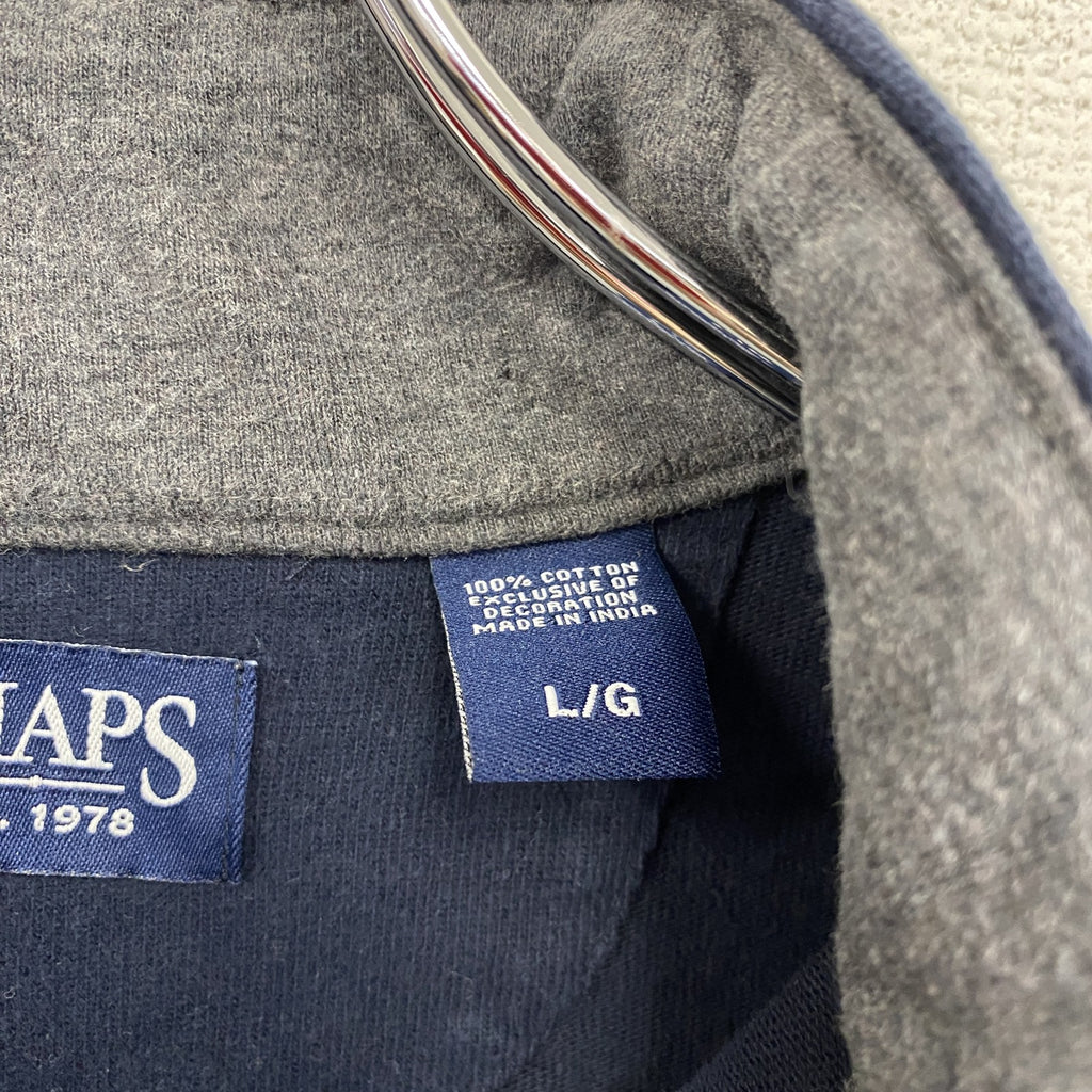 CHAPS　チャップス　ハーフジップスウェット/トレーナー　紺　ネイビー　Lサイズ スウェットトップス ユニセックス コットン 古着