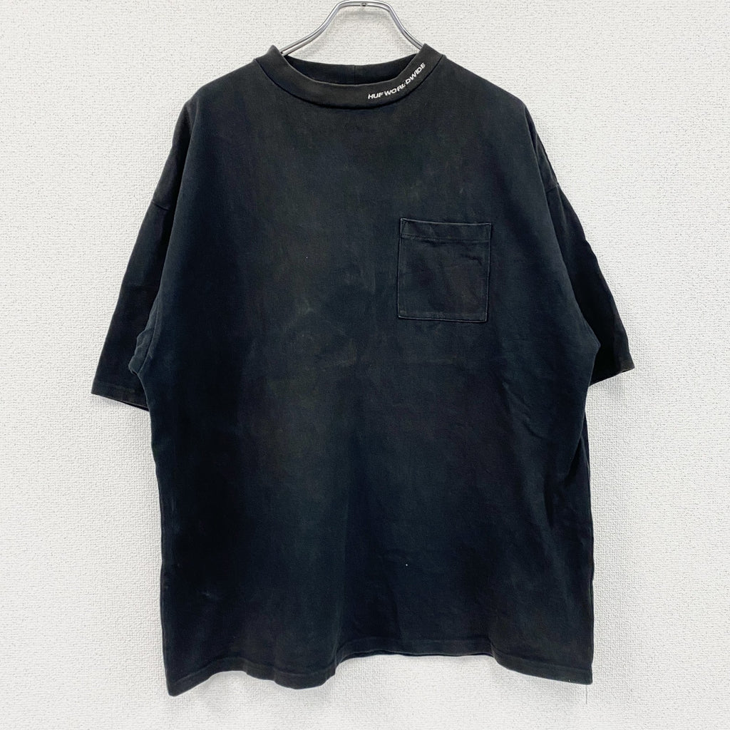HUF　ハフ　半袖ポケットTシャツ　ポケT　黒　ブラック　XLサイズ　古着
