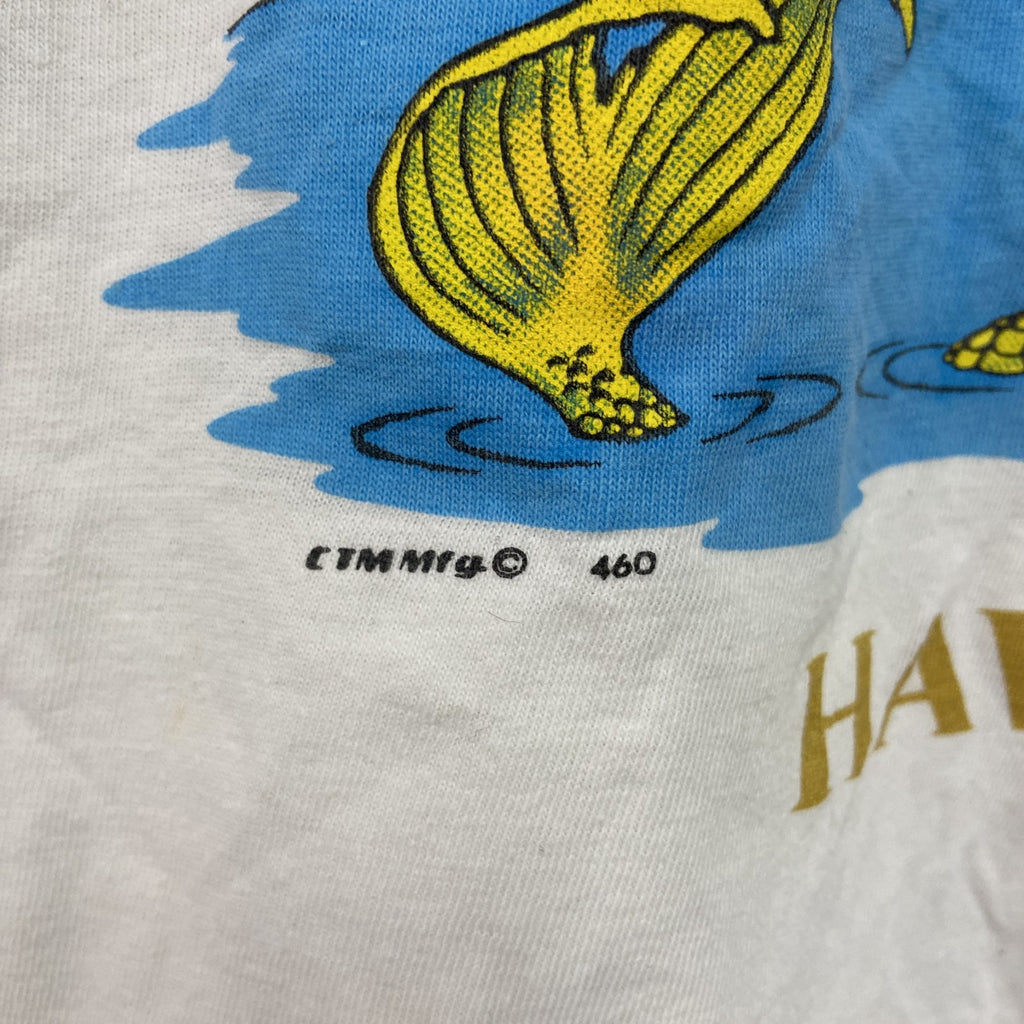 90s～　LESMORE　半袖プリントTシャツ　染み込みプリント　ヴィンテージ　白　ホワイト　Mサイズ　古着