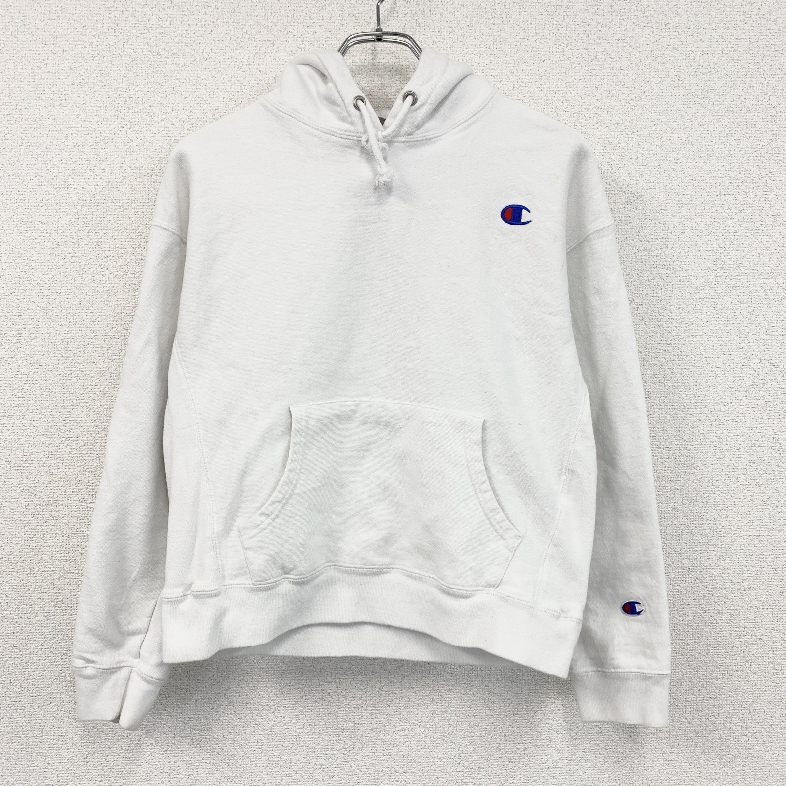 Champion　チャンピオン　リバースウィーブ　スウェットパーカー/フーディー　白　ホワイト　Lサイズ トレーナー スウェットトップス フード付き 古着