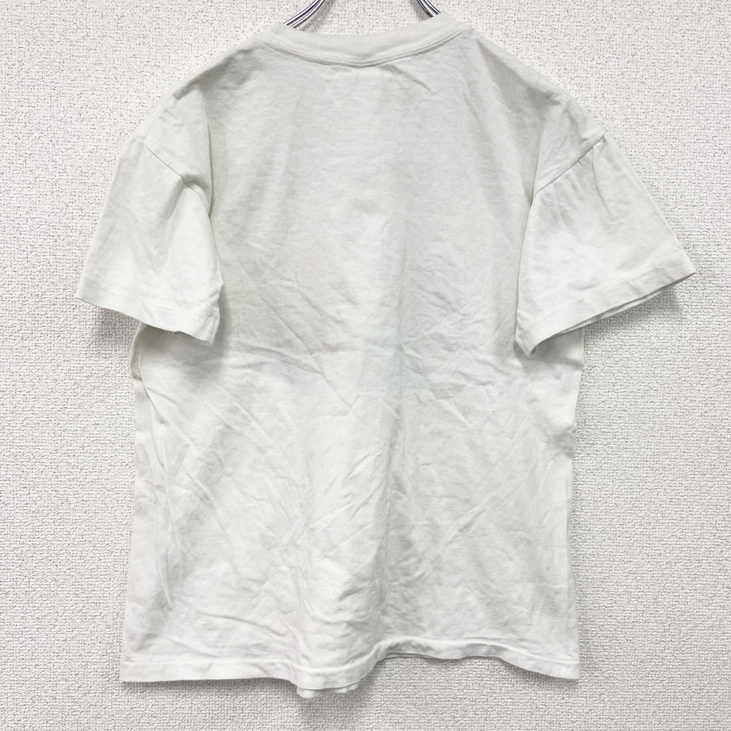90s～　LESMORE　半袖プリントTシャツ　染み込みプリント　ヴィンテージ　白　ホワイト　Mサイズ　古着