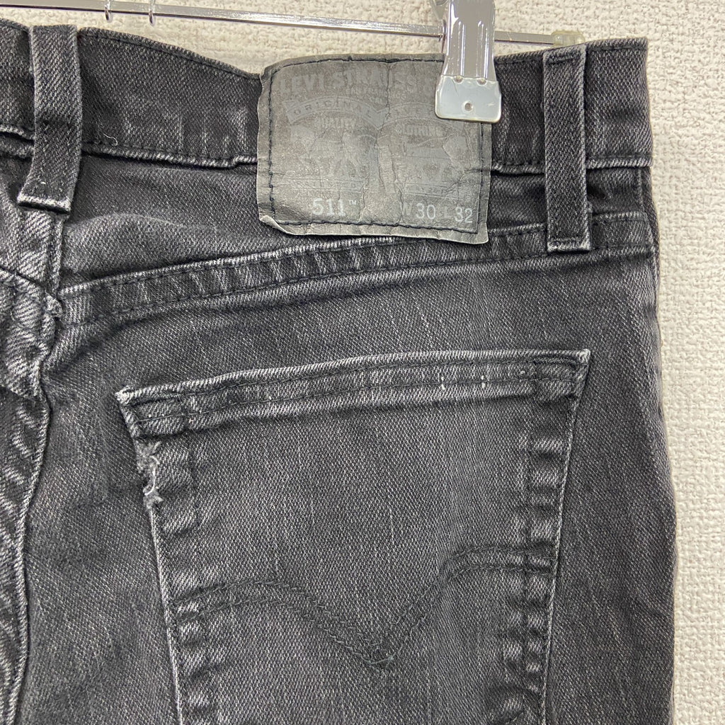 Levi’s　リーバイス　511　ブラックデニムパンツ/ジーンズ　ジップフライ　黒　ブラック　W30サイズ　古着