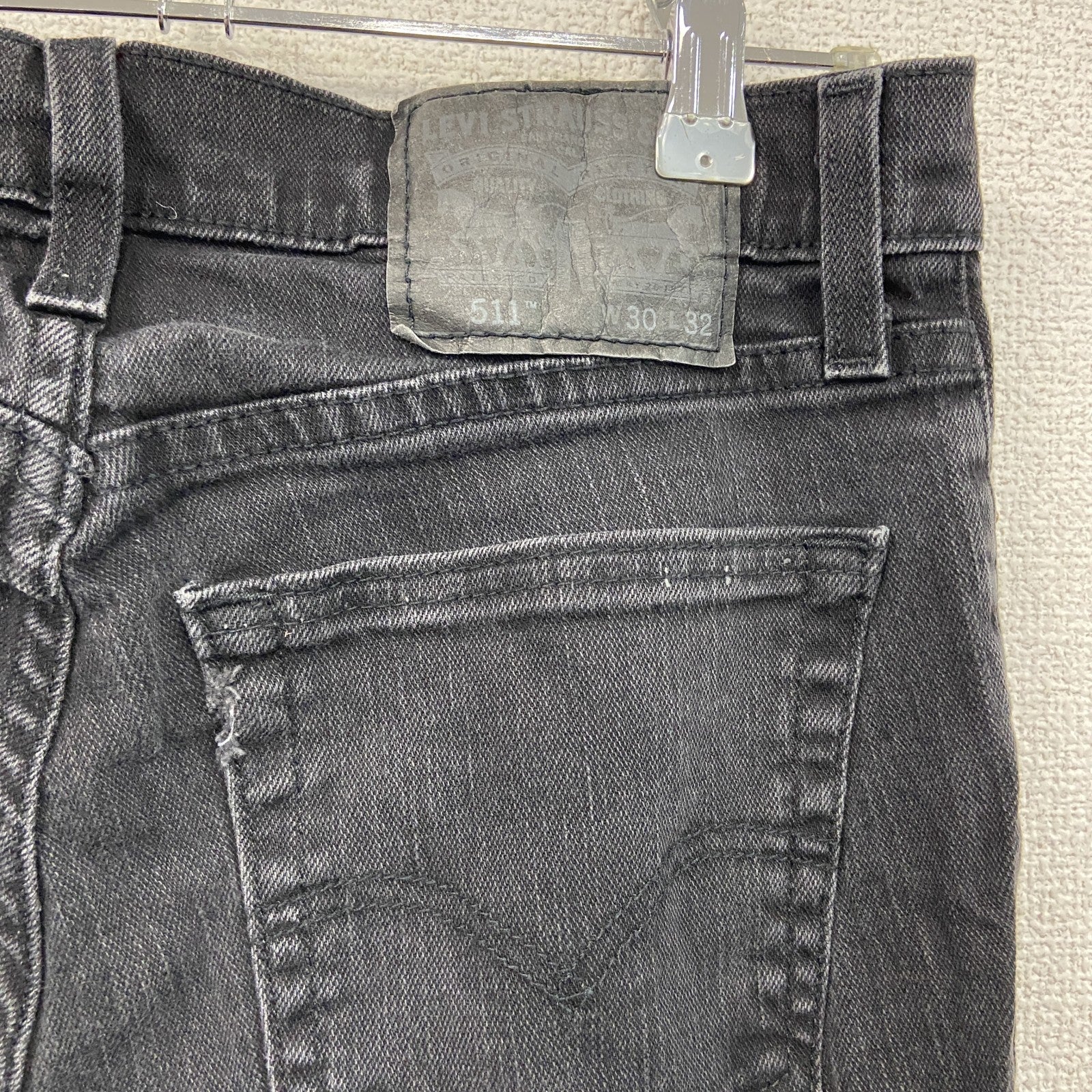 Levi’s　リーバイス　511　ブラックデニムパンツ/ジーンズ　ジップフライ　黒　ブラック　W30サイズ　古着