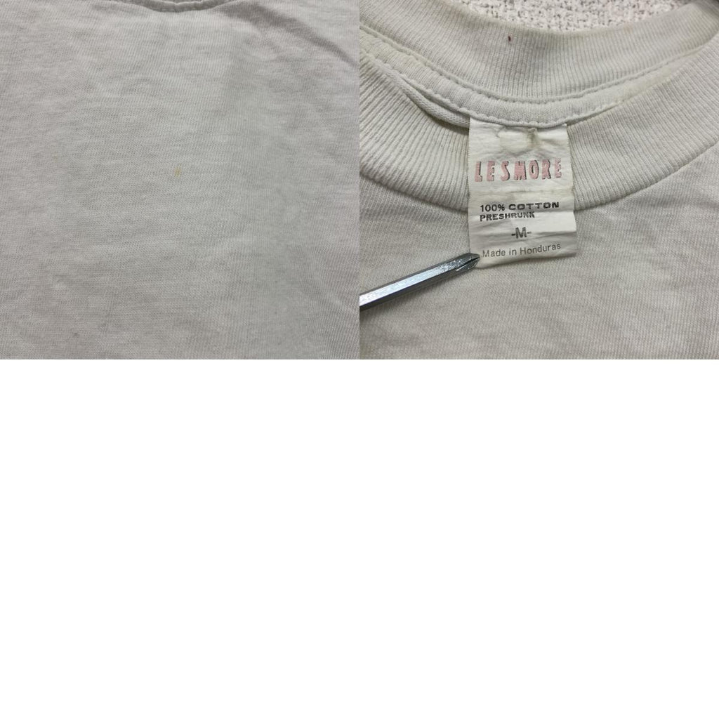 90s～　LESMORE　半袖プリントTシャツ　染み込みプリント　ヴィンテージ　白　ホワイト　Mサイズ　古着