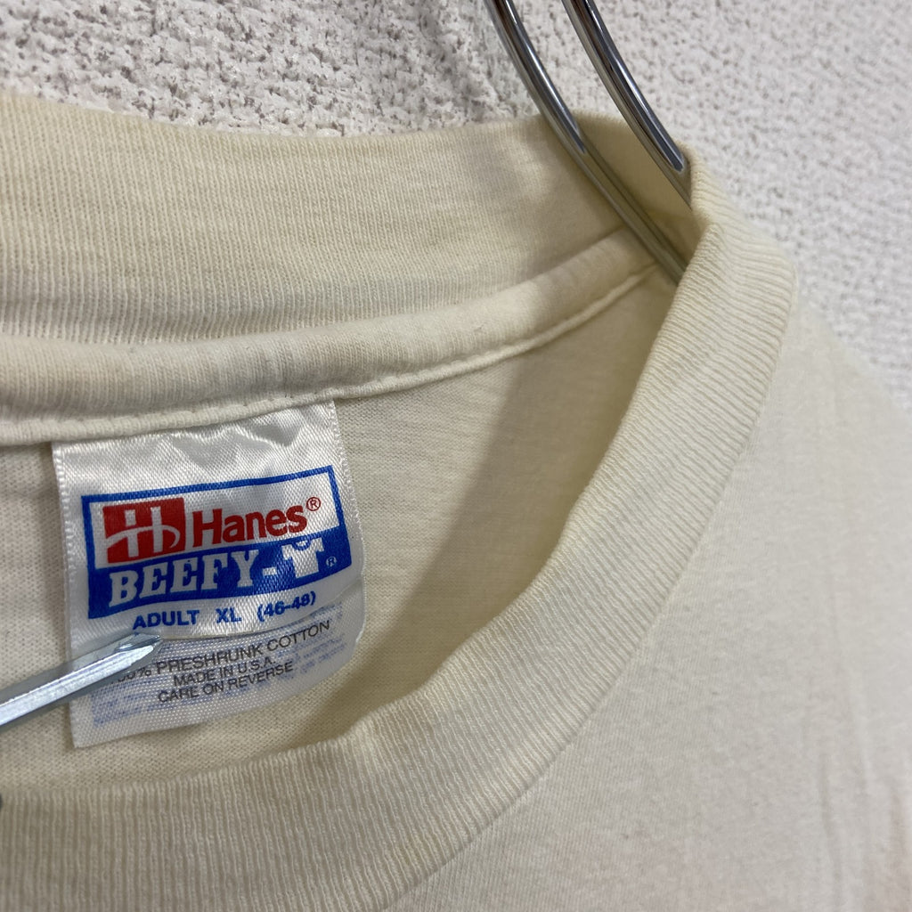 Hanes　ヘインズ　半袖企業プリントTシャツ　フォルクスワーゲン　シングルステッチ　白　ホワイト　XLサイズ カットソー メンズ コットン 古着