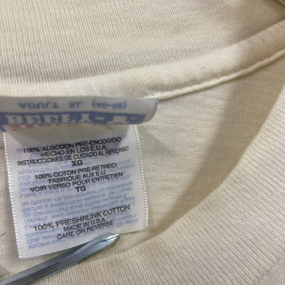 Hanes　ヘインズ　半袖企業プリントTシャツ　フォルクスワーゲン　シングルステッチ　白　ホワイト　XLサイズ カットソー メンズ コットン 古着