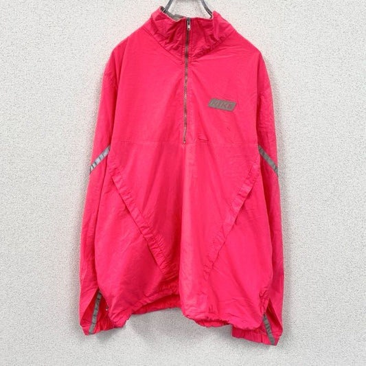 90s　NIKE　ナイキ　ハーフジップナイロンジャケット　ヴィンテージ　銀タグ　ピンク　XLサイズ