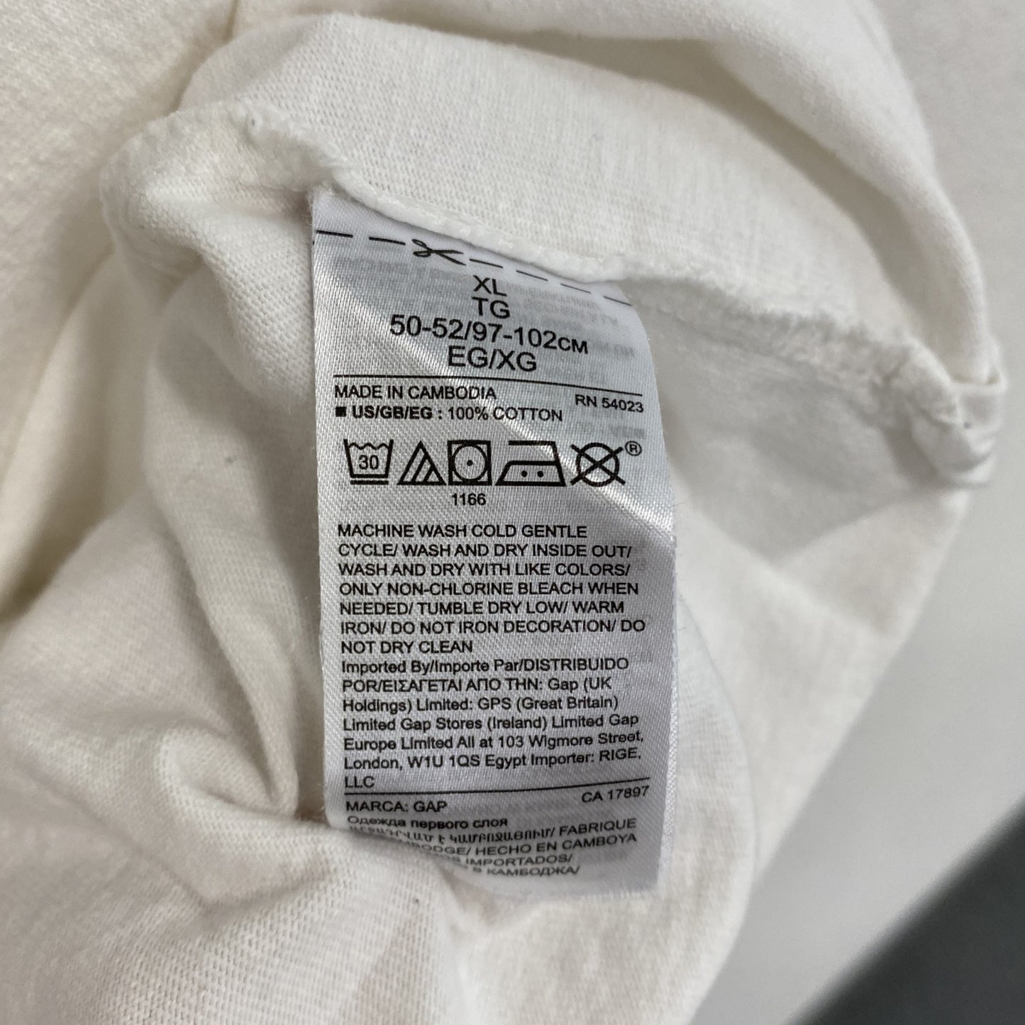 GAP　ギャップ　半袖Tシャツ　白　ホワイト　XLサイズ