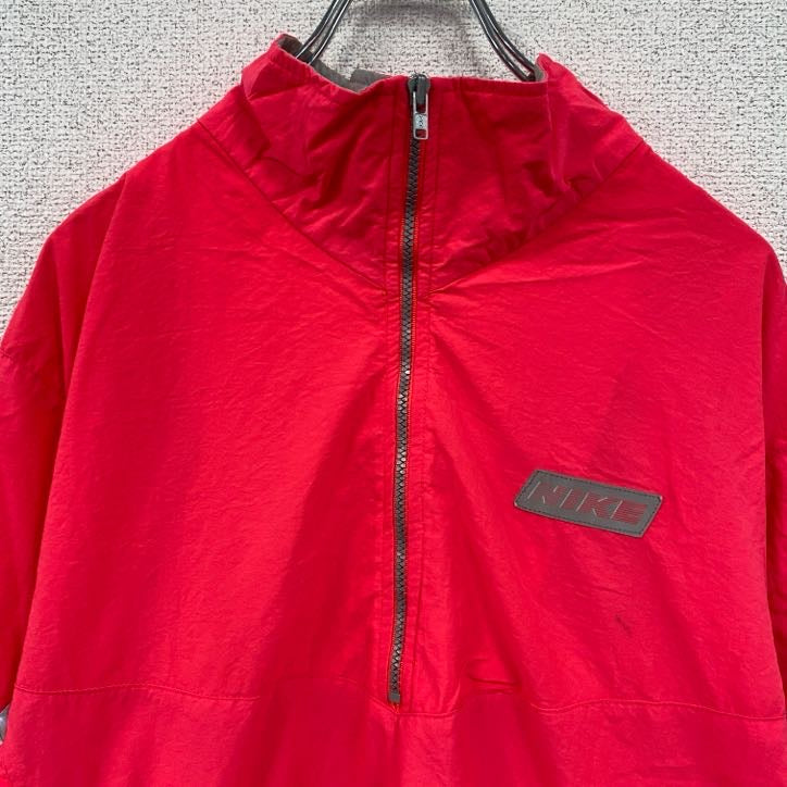 90s　NIKE　ナイキ　ハーフジップナイロンジャケット　ヴィンテージ　銀タグ　ピンク　XLサイズ