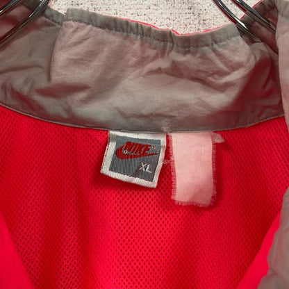90s　NIKE　ナイキ　ハーフジップナイロンジャケット　ヴィンテージ　銀タグ　ピンク　XLサイズ