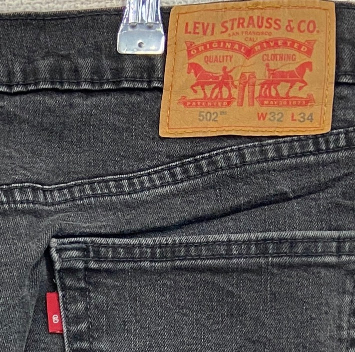 Levi’s　リーバイス　502　ブラックデニムパンツ/ジーンズ　ジップフライ　黒　ブラック　W32サイズ　古着