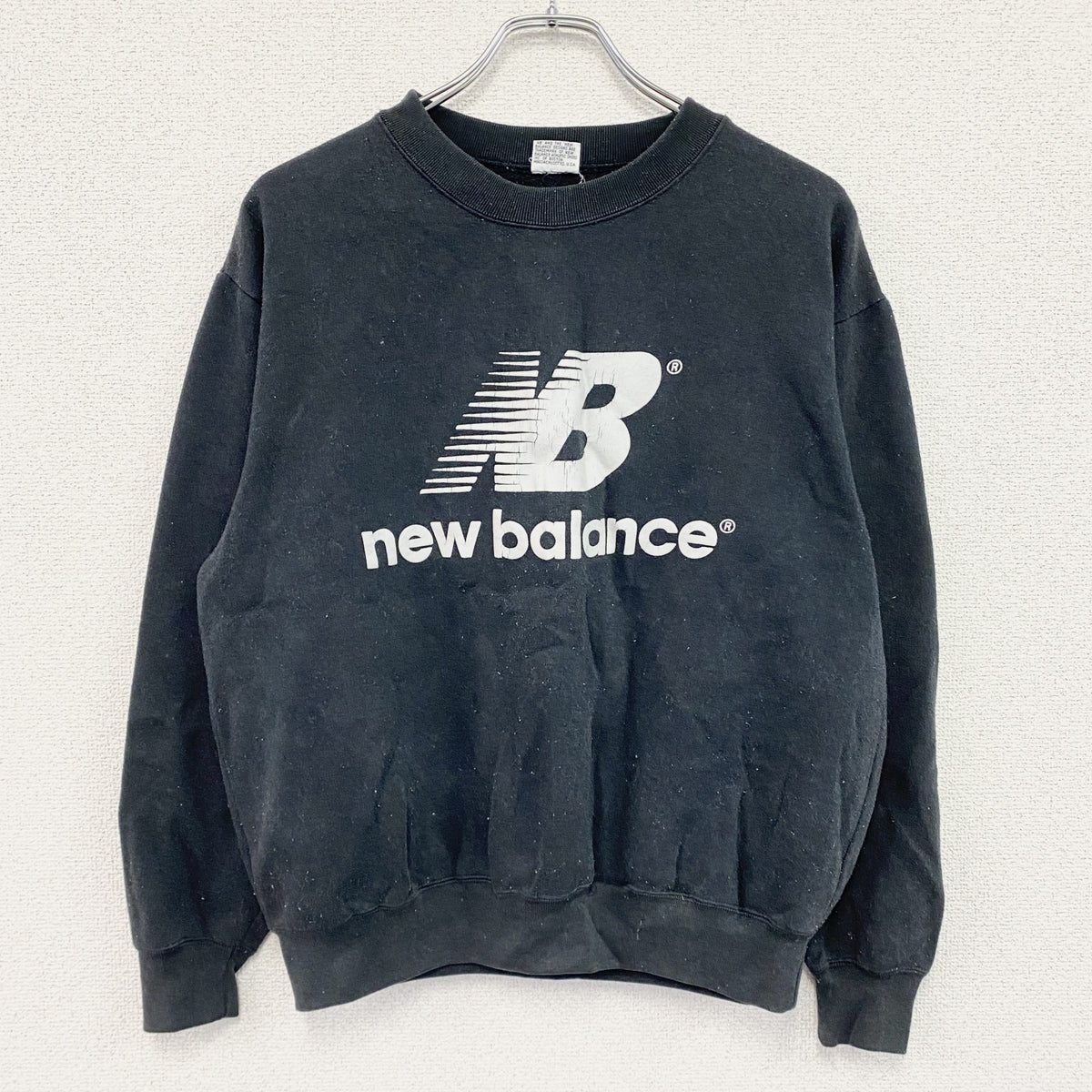 90s～　New Balance　ニューバランス　スウェット/トレーナー　デカロゴ　ヴィンテージ　黒　ブラック　Lサイズ スウェットトップス メンズ 古着