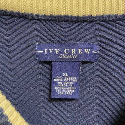 古着 used　IVYCREW　長袖クルーネックニット　セーター　ネイビー　秋冬服　ビッグシルエット　XLサイズ