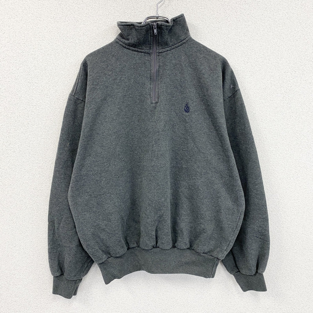 ～90s　NAUTICA　ノーティカ　ハーフジップスウェット/トレーナー　ヴィンテージ　ダークグレー　XLサイズ　古着