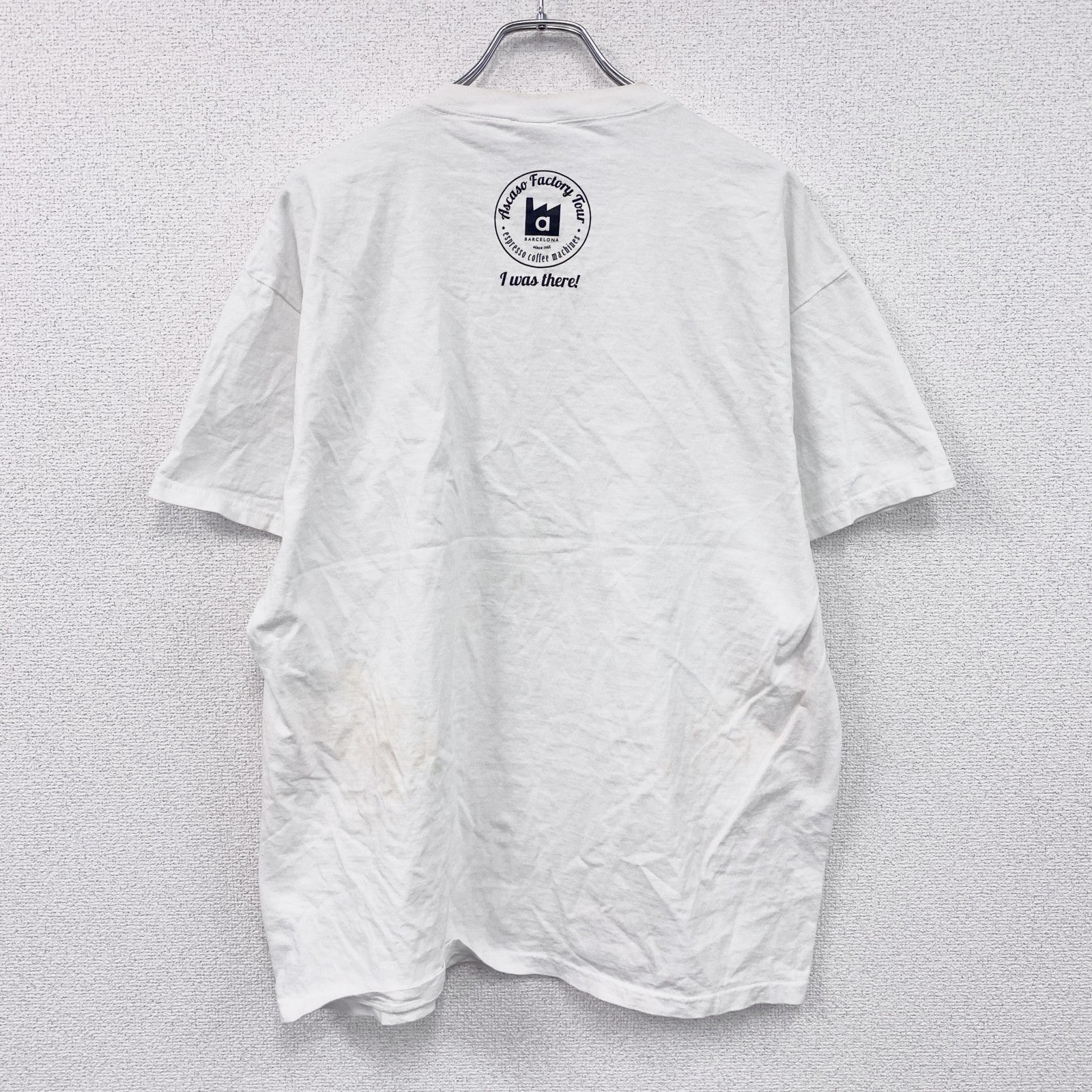 FRUIT OF THE LOOM　フルーツオブザルーム　Ascaso　アスカソ　半袖Tシャツ　ホワイト　XLサイズ　古着