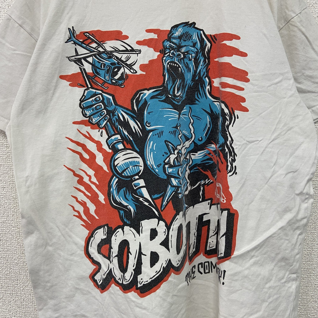 MIDDLEWEIGIHT CHAMPION　半袖プリントTシャツ　アニマルT　キングコング　白　ホワイト　Lサイズ　古着