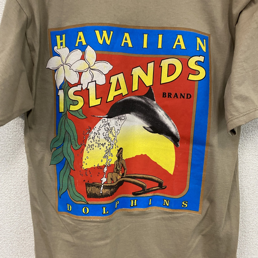 90s～　JERZEES　ジャージーズ　半袖プリントTシャツ　ヴィンテージ　カーキ　Mサイズ　古着