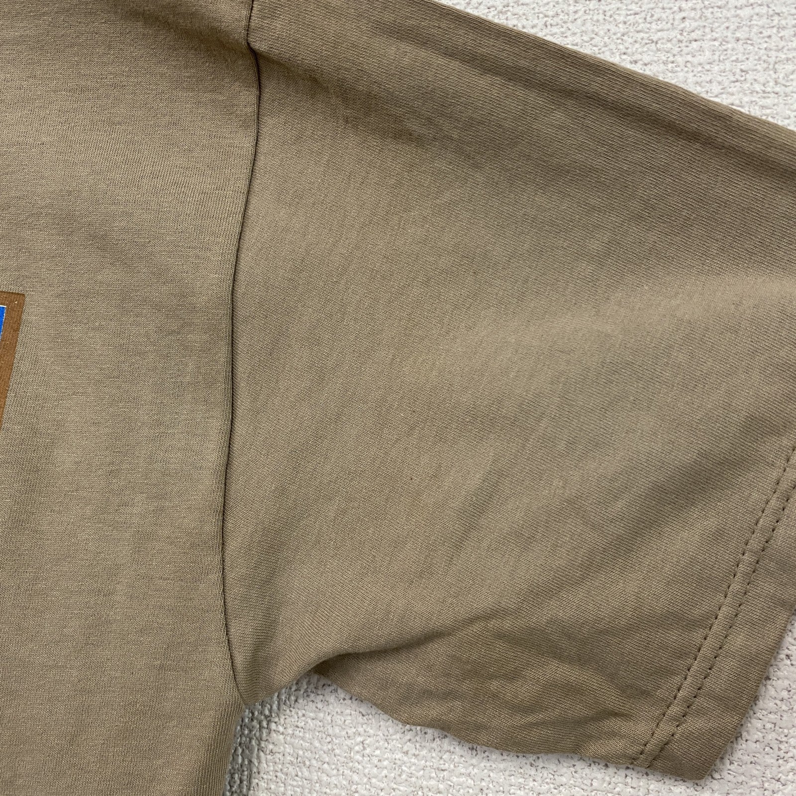 90s～　JERZEES　ジャージーズ　半袖プリントTシャツ　ヴィンテージ　カーキ　Mサイズ　古着
